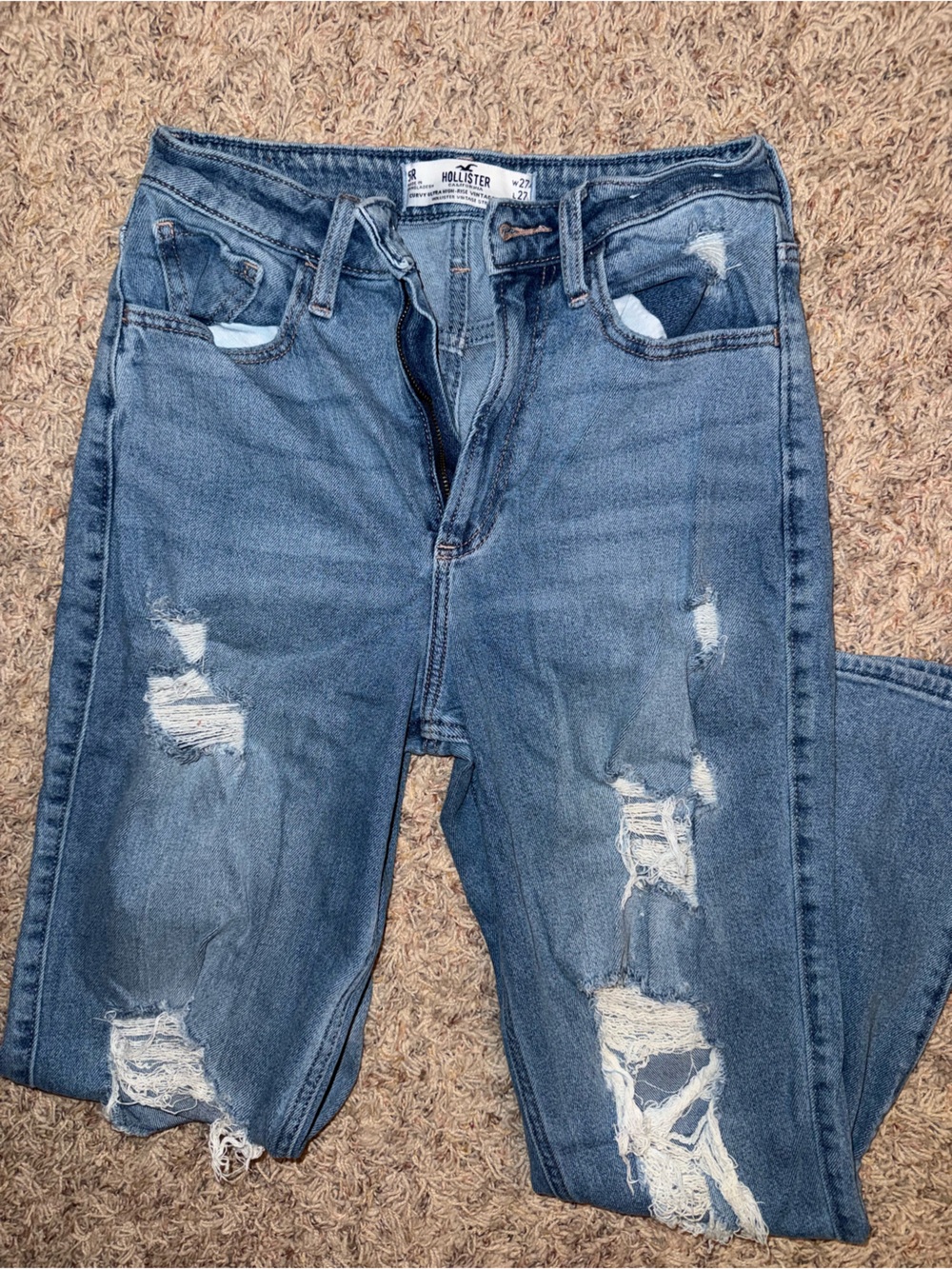 Hollister Distressed Blue Skinny Jeans